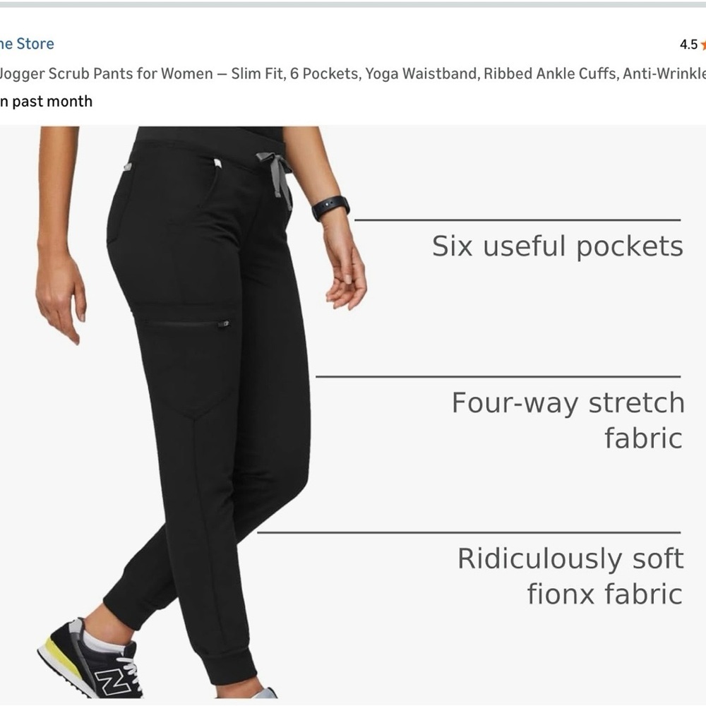 Figs Black Jogger Scrub Pants Black Technical Collection Apparel - Picture 4 of 11